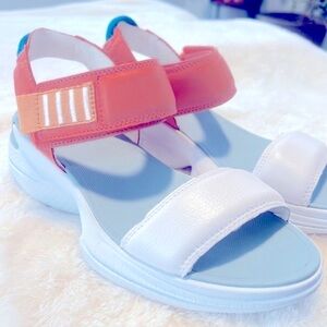 Sorel Summer Sunset Explorer Blitz Stride Walking Sandals Coral & Baby Blue NWT